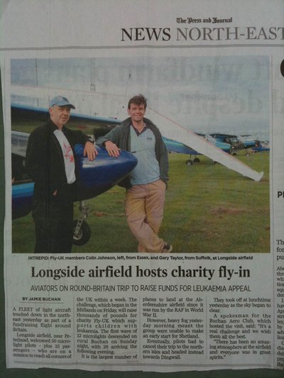 One of two newspaper reports on our visit to Longside