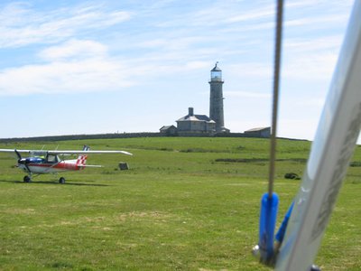 The Beacon Hill lighthouse at Lundy airstrip