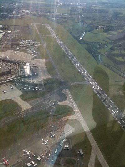 Looking down on Edinburgh Airport